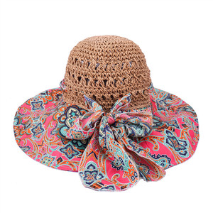 <span class=keywords><strong>Chapeau</strong></span> de <span class=keywords><strong>paille</strong></span> à large bord imprimé floral style bohème pour filles, <span class=keywords><strong>chapeau</strong></span> de soleil Fedora de plage pour femmes, idéal pour les voyages - Product Image 6