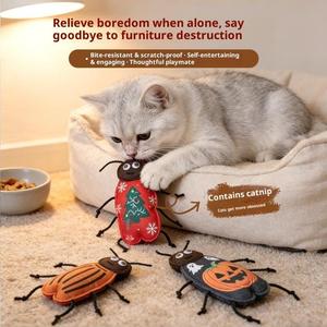 Giocattoli per Gatti Serie Insetti all'Ingrosso dalla Fabbrica: Coccinella e Scarabeo in Feltro Resistenti ai Morsi, Giocattoli Interattivi <span class=keywords><strong>da</strong></span> Masticare per la Dentizione - Product Image 1