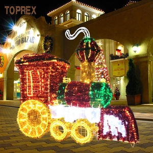 Lumière <span class=keywords><strong>de</strong></span> train LED 3D imperméable personnalisée, motif géant, décoration commerciale extérieure, <span class=keywords><strong>paysage</strong></span> <span class=keywords><strong>de</strong></span> Noël, IP65, émettant du blanc et du rouge - Product Image 2