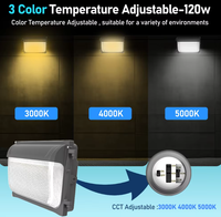 Applique murale LED DLC ETL 60W-40W-30W réglable avec capteur photocellule et CCT ajustable IP65 pour entrées d'hôtels
