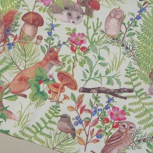 Servilletas de papel con diseños de búhos, zorros, animales, plantas y motivos florales para decoración de fiestas y restaurantes occidentales - Product Image 2