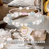 Bracelet à breloques papillon en perles roses Artlunar pour filles, nœud coulissant réglable (5.2-9), cadeau d'anniversaire pour enfants, bijoux