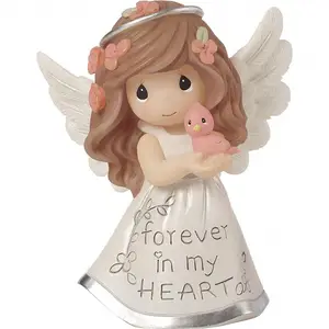 Polyresin/baby resin figurines Precious Moments Inspirational Angels Forever in My Heart Resin Figurine, One Size, Multi