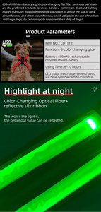 Pour CD1112 LED Light Friendly Cloth <span class=keywords><strong>Harnais</strong></span> pour <span class=keywords><strong>chien</strong></span> de taille moyenne Style sportif luxueux Comportement écologique Formation Agilité - Product Image 4