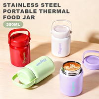 Thermos alimentaire isotherme en acier inoxydable 304 de 350 ml avec logo personnalisé, anti-fuite, pour enfants et école