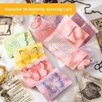 Boîtes en papier YZ, carte d'anniversaire 3D papillon manuscrite DIY pour couples, stylo inclus, idéale pour bouquet de fleurs, sac de mariage, scénarios de mariage