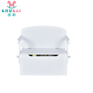 Meubles de chambre d'enfants, bureau de chaise en bois avec bac de rangement, boîte de rangement de jouets en bois - Product Image 2