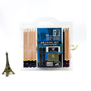 Kit di matite artistiche da 18 pezzi esagonali matite scolastiche e gomme <span class=keywords><strong>con</strong></span> temperino <span class=keywords><strong>disegno</strong></span> a <span class=keywords><strong>carboncino</strong></span> - Product Image 1