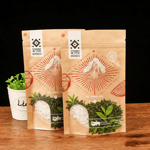 Pochette en papier kraft écologique personnalisée avec fermeture éclair, en amidon de maïs PLA, 100 % compostable, emballage en plastique biodégradable - Product Image 3