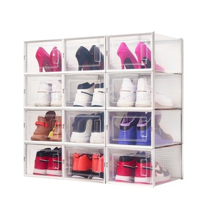 Boîte à chaussures en plastique pliable, empilable, transparente, durable, simple et pratique, vente en gros à prix réduit - Product Image 2