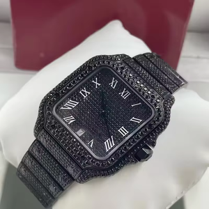 factory luxury men's all-black moissanite <b>watch</b> custom-made silicon-zircon inlaid designer business Mechanical <b>Watches</b> <b>women</b> - Product Image 1