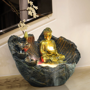 <span class=keywords><strong>Fontaine</strong></span> <span class=keywords><strong>d</strong></span>'eau en résine dorée de style sud-est asiatique avec statue de <span class=keywords><strong>Bouddha</strong></span>, <span class=keywords><strong>d</strong></span>écoration durable pour salon ou bureau - Product Image 3