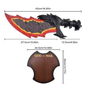 Répliques de lames de <span class=keywords><strong>Chaos</strong></span> de Kratos en acier inoxydable, ensemble de 17 épées décoratives du jeu God <span class=keywords><strong>of</strong></span> War (GOW) - Product Image 2