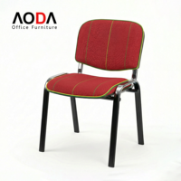 Chaise d'invité empilable confortable avec siège rembourré, cadre en fer de 2,0 mm, chaise de bureau en tissu, chaise de salle à manger, chaise de bureau à domicile, chaise de salle de conférence