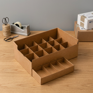 Inserts et séparateurs d'emballage en carton ondulé recyclables personnalisés |   Diviseurs pour boîtes de boissons |   Diviseurs de boîtes personnalisés quatre couleurs - Product Image 1