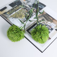 Boules duveteuses douces au toucher, fausses carnations en plastique moulé, vertes et roses, pour accessoires de décoration intérieure, mariage minimaliste, extérieur