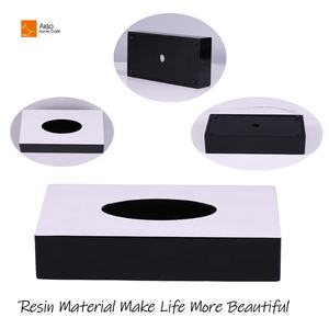 욕실 액세서리 및 호텔 사용을위한 자석 커버 블랙 맞춤형 컨테이너 도매 편안한 수지 티슈 홀더 - Product Image 4