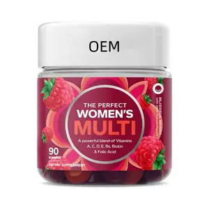 Multivitamine Gummy Voor Vrouwen, Algehele Gezondheid En Immuunondersteuning, Vitamines A, D, C, E, Biotine, Foliumzuur, Kauwbare Vitamine, Bes,