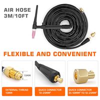 Torche de soudage TIG à arc argon WP-17V, refroidie par air, 150A, avec vanne de régulation de gaz, câble de 4M, kit complet avec consommables pour MIG135 ARC140