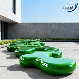 Bancs durables modernes faits sur commande de fibre de verre pour des zones d'attente commerciales dans des centres commerciaux - Product Image 3