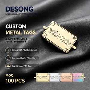 Étiquette métallique en alliage de zinc mat pour T-shirt et pull, personnalisable et en gros pour la décoration de mode, avec échantillon gratuit - Product Image 1