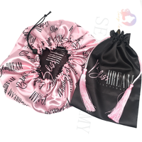 Nouveau Design Lady Large Satin Bande Élastique Femme Mode Bonnet Designer Cheveux Bonnets Satin Sommeil Cap