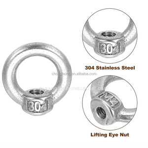 Écrous à œil de levage M4 en acier inoxydable de qualité industrielle, forme annulaire, à filetage femelle, pour quincaillerie de rigging - Product Image 2