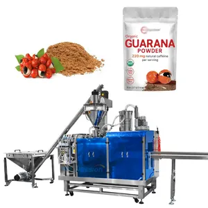 Machine de remplissage et d'emballage entièrement automatique de sacs à fermeture éclair de poudre de graines de guarana biologique Machine d'emballage de sachets de poudre d'extrait de guarana