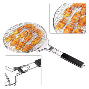 סל ברביקיו חם, רשת גריל ברביקיו חיצונית, עם אביזרי ברביקיו ידית עץ - Product Image 1