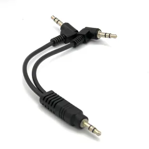 High Quality Headphone Splitter 2 in 1 Audio Cable Adapter 3.5MM Stereo Plug to 2 Right Angle 3.5MM Plug Cables De Audio Y Video