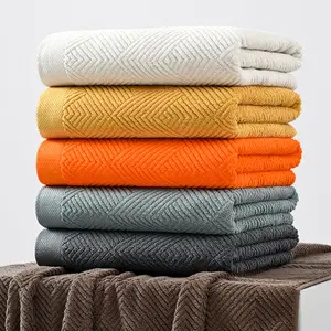 Twill Jacquard Design Custom 100% Cotton Thickening Soft Highly Absorbent Bathroom Towels Set Face Hand Bath Towel Set For Hotel