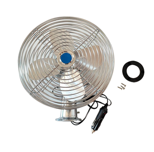 พัดลมรถยนต์โลหะโครเมียมขนาด 6 นิ้ว DC12V 24V แบบหนัก 2 ระดับความเร็ว สำหรับรถยนต์ รถบรรทุก รถยก ระบายความร้อน - Product Image 1