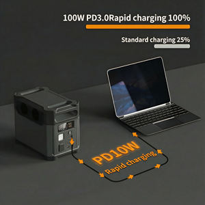 Station d'alimentation portable 1200W UPS avec batterie LiFePO4 recyclable, onduleur à onde sinusoïdale pure, source d'alimentation pour voiture, lampe de poche, compatible solaire - Product Image 5