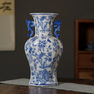 Vase en céramique élégant, <span class=keywords><strong>décoration</strong></span> d'intérieur traditionnelle, antique <span class=keywords><strong>et</strong></span> <span class=keywords><strong>moderne</strong></span>, en porcelaine, pour table, mariage, salon, jardin, bureau - Product Image 2
