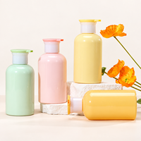 Bouteille pompe cosmétique en plastique PET 300ml 500ml vide pour shampoing, après-shampoing, gel douche, lotion, savon liquide, emballage couleur personnalisée