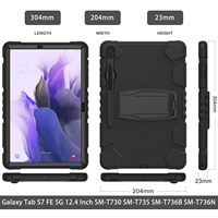 [Étui pour Samsung Tab S10 +/S9 Plus/S9 Fe] Étui pour tablette pliable multi-angle antichoc pour Samsung Galaxy Tab S7 FE 12.4 pouces