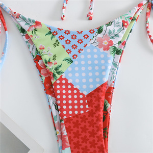 Traje de Baño Bikini Sexy de Dos Piezas con Estampado Floral Transpirable, Estilo Europeo Americano, Sin Tirantes, con Tanga, Marca FEINA - Product Image 5