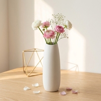 Vase à fleurs moderne en céramique nordique ARM LVG, texture sablée, poterie mate, porcelaine, forme galet, récipient floral, objet d'art