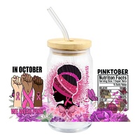 Envolturas de copa Uv Dtf más populares, Transferencia para Copa, diseño personalizado, etiquetas de transferencia Uv para vasos de 16 20Oz, Black Girls Diva