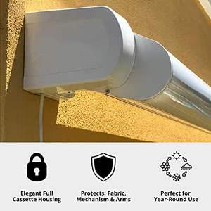 Auvent électrique à cassette complète, abri pare-soleil de jardin rétractable télécommandé avec <span class=keywords><strong>kit</strong></span> d'<span class=keywords><strong>éclairage</strong></span> <span class=keywords><strong>LED</strong></span> - Product Image 6
