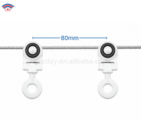 Support de rail de rideau rond à roulettes noires de 80 mm de haute qualité Movelite Ripple Fold Runner