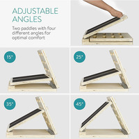 Planche inclinée Navaris pour étirements des mollets, planche inclinée réglable en bois pour étirements des mollets, cale d'exercice en bois, rampe inclinée avec surf
