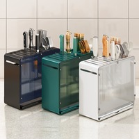 Estante de Cocina para Cuchillos, Tabla de Cortar, Organizador de Metal para Montar en la Pared, Multifuncional, para Cuchillos, Tablas de Cortar y Palillos