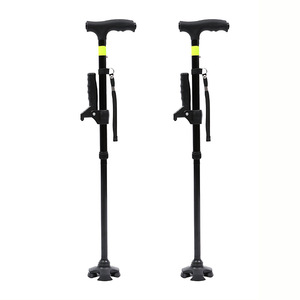 Bastón Plegable de Aleación de Aluminio con 2 Articulaciones, Luz LED y Tira Reflectante, Bastones de Senderismo Multifuncionales - Product Image 3