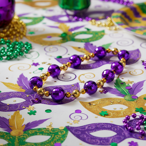Grossiste Perles géantes <span class=keywords><strong>de</strong></span> Mardi Gras, Colliers Disco violet et or, Autres décorations <span class=keywords><strong>de</strong></span> fête - Product Image 4