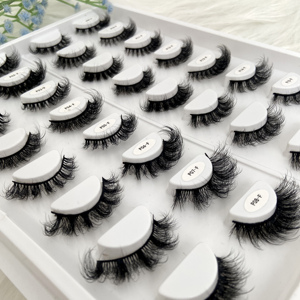 <span class=keywords><strong>Faux</strong></span> <span class=keywords><strong>cils</strong></span> courts en vison de 15mm 100% cheveux synthétiques noirs naturels faits à la main avec propre marque et emballage personnalisé pour le maquillage - Product Image 3