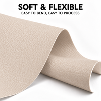 Cuir synthétique PVC crème ivoire avec support non tissé, imperméable, gaufré, simili cuir pour l'ameublement intérieur de voiture