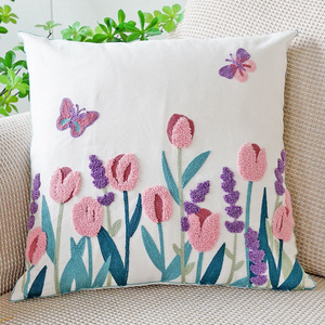 Coton populaire broderie fleur jeter chambre décor à la maison oreillers <span class=keywords><strong>housses</strong></span> <span class=keywords><strong>de</strong></span> coussin <span class=keywords><strong>pour</strong></span> <span class=keywords><strong>canapé</strong></span> - Product Image 1