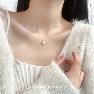 Collar de Plata de Ley S925 con Doble Capa de Perlas y Diseño de Espina de Serpiente, Estilo Coreano Minimalista, Accesorio de Moda para el Día a Día Y01142 - Product Image 1