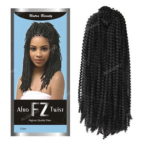 BELEZA Offre Spéciale <span class=keywords><strong>Afro</strong></span> Twist <span class=keywords><strong>tresse</strong></span> coiffures courtes Kinky Twist Extensions de cheveux tressage cheveux en vrac 10 pouces tresses élastiques - Product Image 3